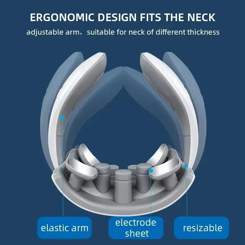 Smart Neck and Back Massager Device Shoulder Neck Massage Cervical Vertebra Vibrator Heating Relieve Pain Muscle Care