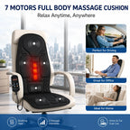 Electric Back Massager Massage Chair Cushion Heating Vibrating Car Home Office Lumbar Neck Mattress Pain Relief