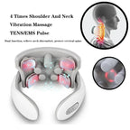 Electric Neck Massager EMS Pain Relief Pulse Cervical Acupressure Hot Compress Intelligent Massage Shoulder Relaxation Device
