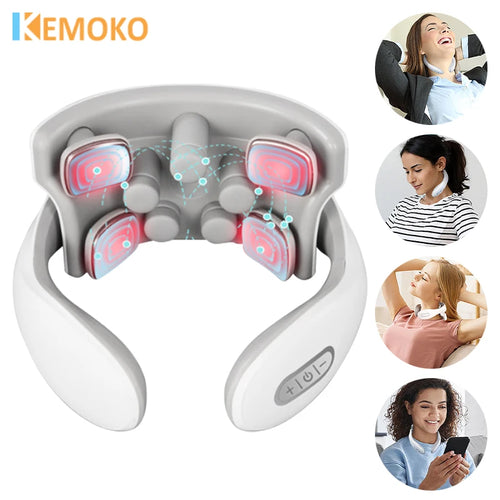 Smart Neck and Back Massager Device Shoulder Neck Massage Cervical Vertebra Vibrator Heating Relieve Pain Muscle Care