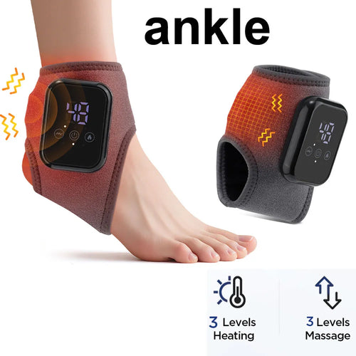 Heating Ankle Massage Belt Electric Hot Compress Vibration Massage Foot Ankle Guard Band Carpal Wrap Support Brace