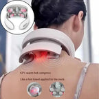 Electric Neck Massager EMS Pain Relief Pulse Cervical Acupressure Hot Compress Intelligent Massage Shoulder Relaxation Device
