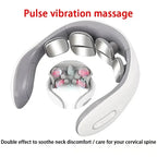 Electric Neck Massager EMS Pain Relief Pulse Cervical Acupressure Hot Compress Intelligent Massage Shoulder Relaxation Device