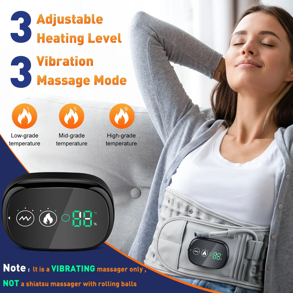 Heating Waist Massager Belts Vibration Inflatable Heated Pads Back Protector Waist Massage Relax Warmer